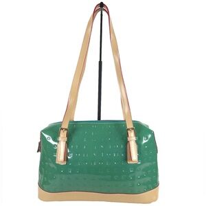 ARCADIA Made in Italy 🇮🇹 Bugatti GENUINE PATENT LEATHER Double Handle Purse